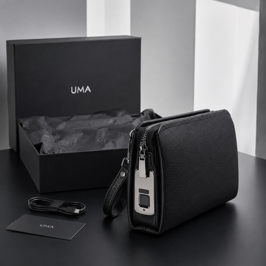 Pochette biométrique UMA présentée dans son coffret cadeau