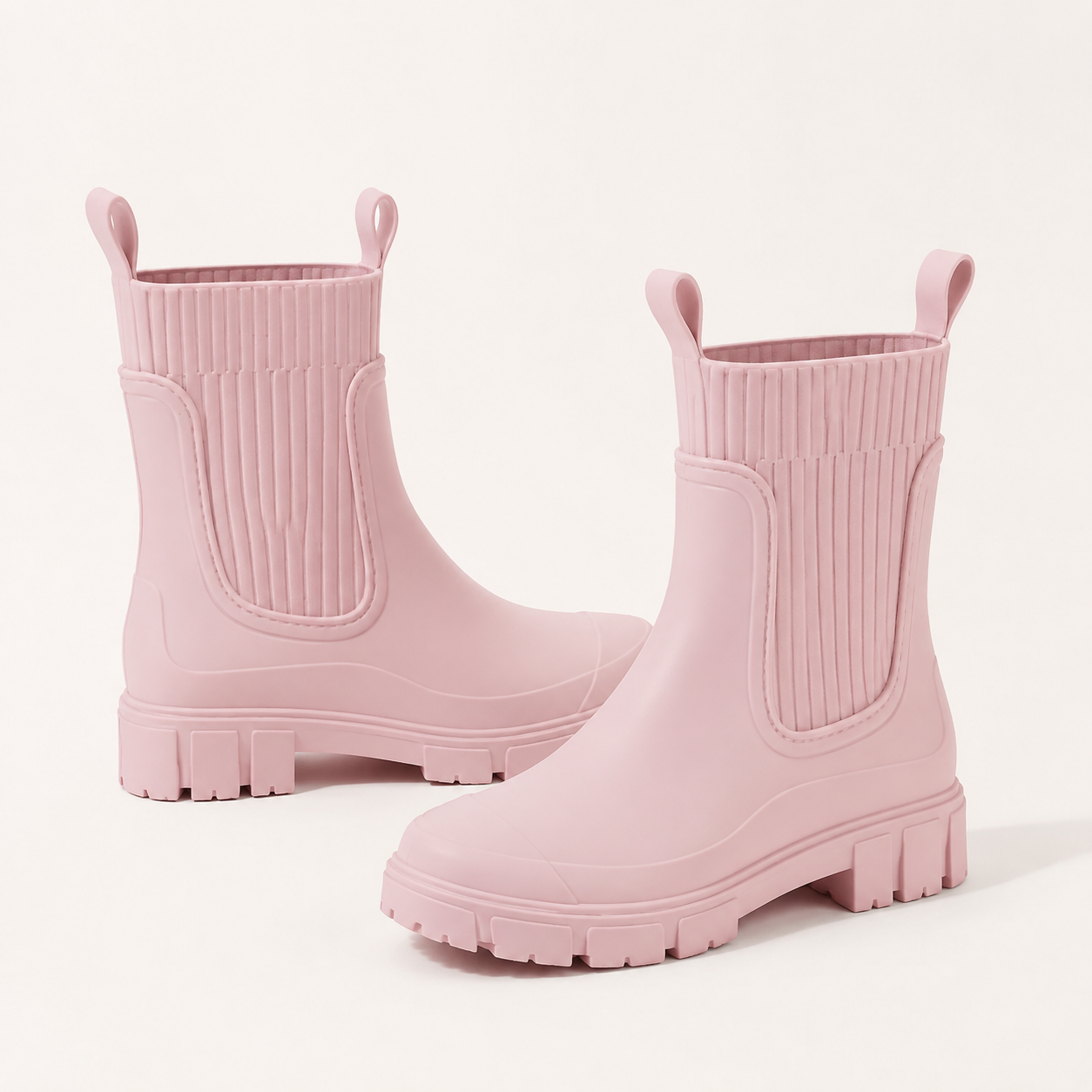Bottines de pluie femme UMA RIVE rose poudré - vue produit
